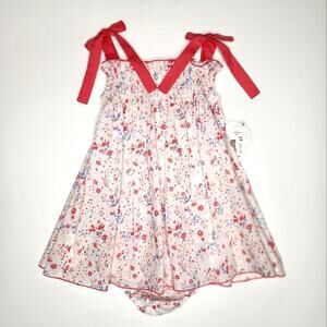 Edgehill Collection Pink & Blue Tie Shoulder Sundress Size 18 Months NWT